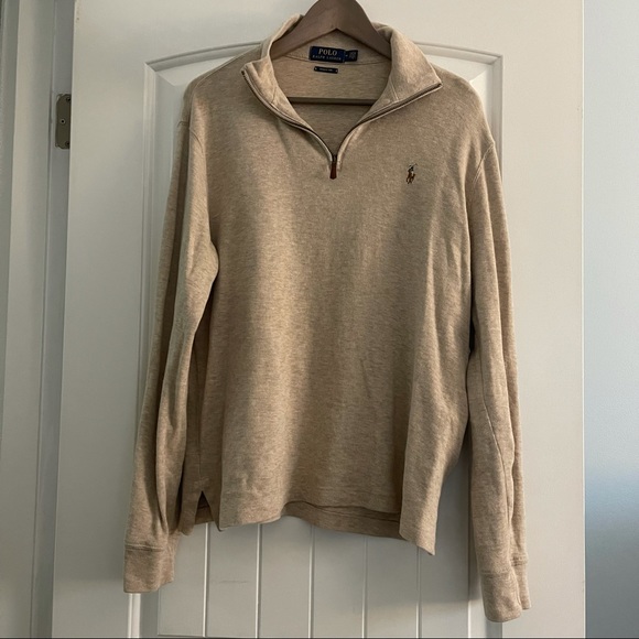 Polo Ralph Lauren Other - Men’s Tan Half Zip Polo Ralph Lauren Estate Rib Size Medium